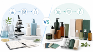OEM vs ODM hair care manufacturing comparison with custom formulation and private label product options