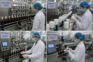 Factory filling and packaging shampoo, hair mask and serum for private label production