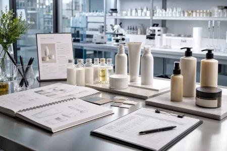 Custom hair care formulation process from brand brief to mass production.